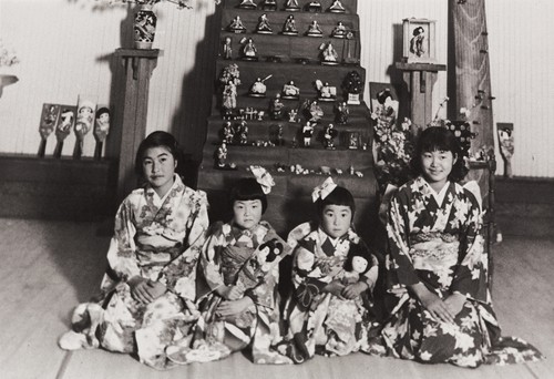 Girl's Day Celebration : Oxnard : March 3, 1936 ; L-R: Yoshie Fujita Hagiya, Setsuko Umeda, Mae Kurihara Moriwaki and Fuki Tokuyama Mori