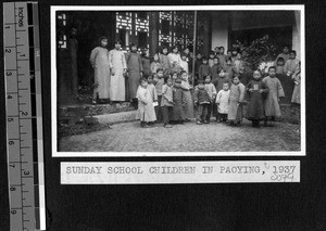 Sunday school children, Baoying, Jiangsu, China,1937