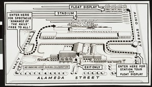 Map of Union Station sites during grand opening, Los Angeles, 1939