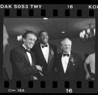 Pat Riley, Earvin "Magic" Johnson and Jerry West at the Century Plaza, Century City, 1989