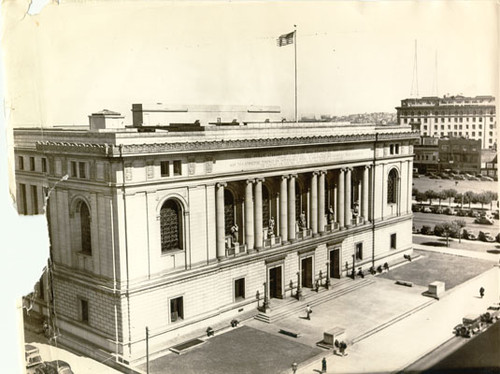 [Exterior view of Main Library in 1920's]