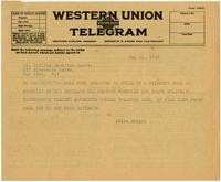 Telegram from Julia Morgan to William Randolph Hearst, May 21, 1925