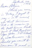 Letter from Carl Duncan to Patricia Whiting, September 30, 1966