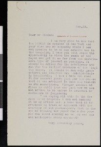 Hamlin Garland, letter