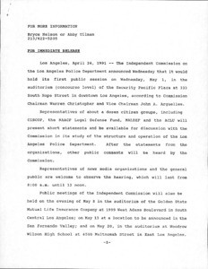 Press release, public session (1991-05-01), 1991-04-24