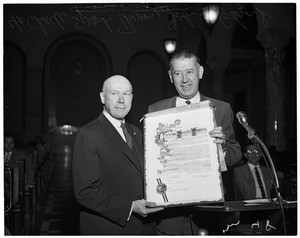 Thomas honored, 1957