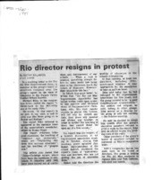Rio director resigns in protest