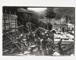 Workers on the site of reconstruction of St. Elizabeth's, Guerneville, California, 1935
