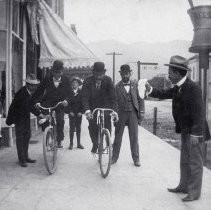 Bicyclists Lewis Black, L.E. Hotchkiss, C.E. Slosson, & Thomas Neville