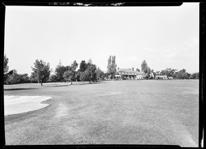 Exterior view of the Los Angeles Country Club from the golf course, 1934