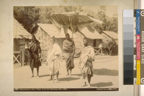 Dahomeyans in their village at the Cal Midwinter Fair, 1894
