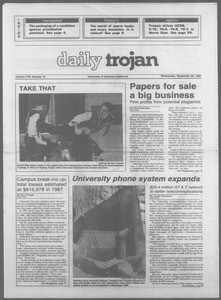 Daily Trojan, Vol. 107, No. 16, September 28, 1988