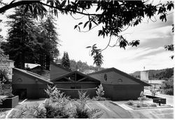 Exterior of the library in Guerneville, California, about 1980