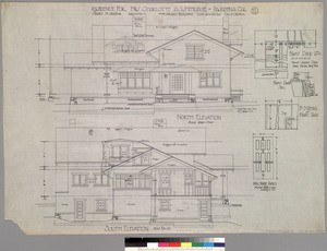 North elevation, south elevation, residence for Mrs. C. A. Whitridge