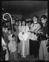 Las Posadas procession on Olvera Street, Los Angeles, 1949