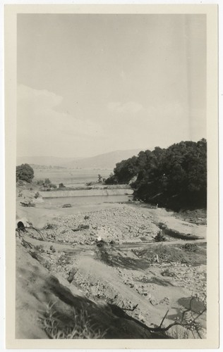 Reservoir construction at Warner's Ranch