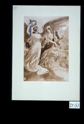 Poster depicting allegorical female figures