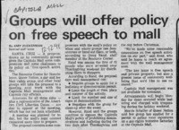 Groups will offer policy on free speech to mall