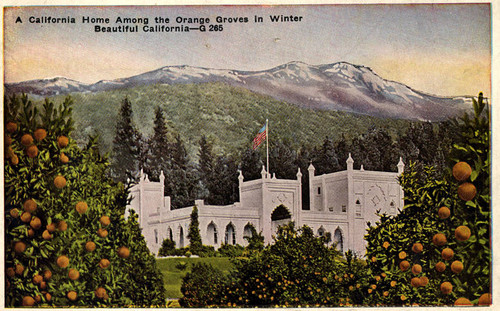 Brand's estate, El Miradero postcard, circa 1905 (front)