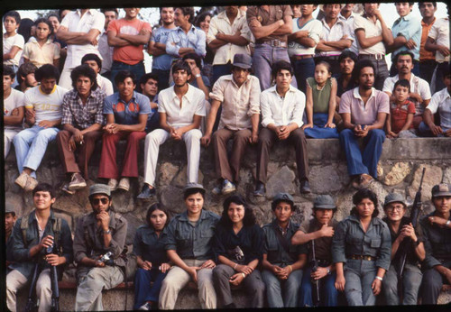 Guerrillas and civilians watch a performance, La Palma, 1983