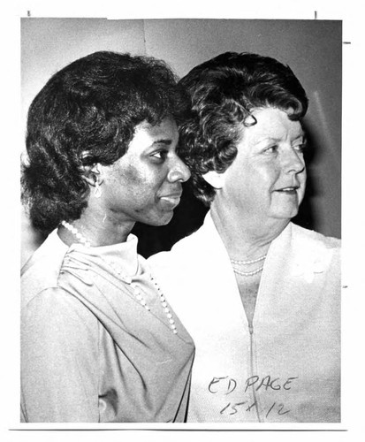 Mayor Jo Heckman (right) with Loretta Glickman (left)
