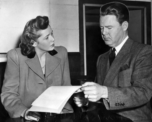 Joan Barry and prosecutor Charles H. Carr