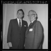 Ronald Reagan and William C. McLeod, president of the Inglewood Chamber of Commerce, Calif., 1965