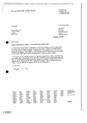[Letter from Slaughter and May to Picton Howell LLP regarding Gallaher International Limited-v-Tlais Enterprises Limited]
