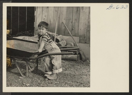 Small boy at the Jerome Relocation Center. Photographer: Van Tassel, Gretchen Denson, Arkansas