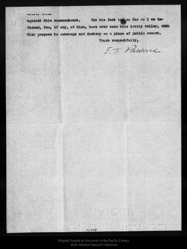 Letter from E[dward] T. Parsons to Editor of "Collier's" Weekly, 1908 May 7