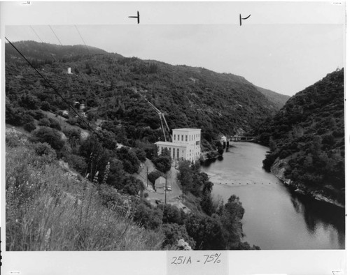 Big Creek Powerhouse #8. located at the junction of Big Creek (at left) and the San Joaquin River