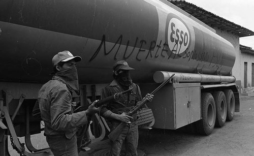 Sandinistas in front of a truck, Nicaragua, 1979