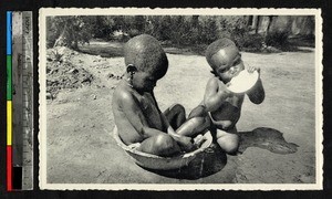 Two children bathing, Kolwezi, Congo, ca.1920-1940