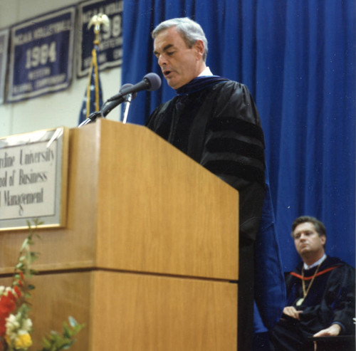 Robert Hood addressing the graduates