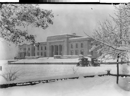 Court House, Winter Scene, Susanville, Cal