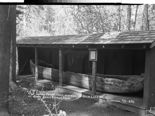 "Old Indian Canoe" from Bottom of Gold Lake at Gray Eagle Lodge, Calif