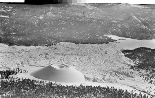 Cinder Cone and Lava Flow in Winter Lassen Volcanic National Park, Calif