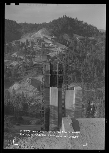 "Piers" Under Construction for New Pitt River Bridge, Near Redding, Calif