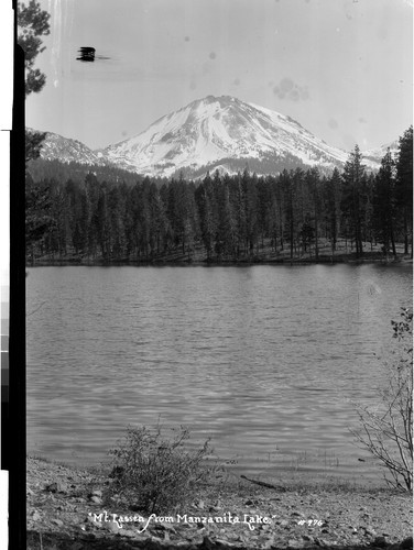 "Mt. Lassen from Manzanita Lake."