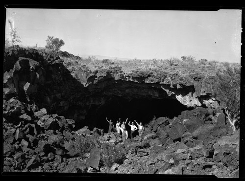 Entrance to Lava Cave in Lava Beds Mat'L Monument, Calif