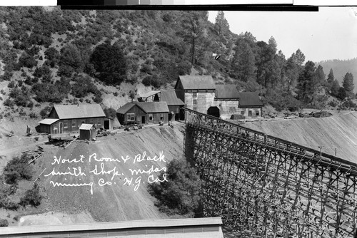 Hoist Room + Black Smith Shop. Midas Mining Co. H.G. Cal