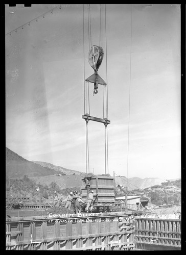 "Concrete Bucket" at Shasta Dam, Calif