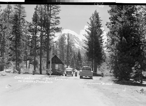 "Checking Station" at West Entrance to Lassen Park, Calif