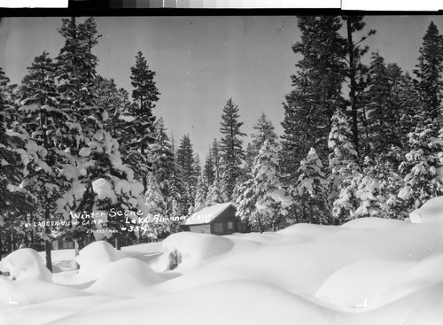 Winter Scene at Lassen-View-Camp---Lake Almanor, Calif