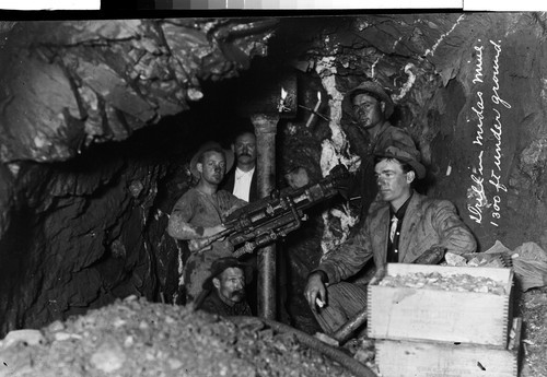 Drill in Midas Mine. 1300 ft under ground