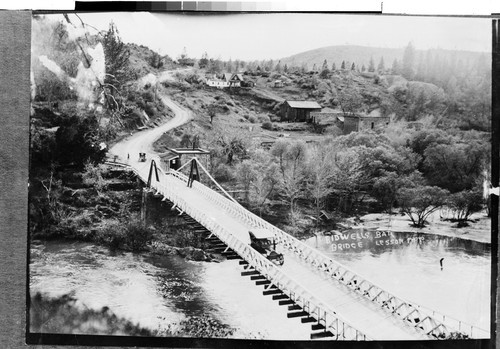 Bidwell Bar Suspension Bridge in Early Days