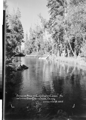 "Swimming Pool at Lake Center Lodge" on Little Gray Eagle Creek Calif