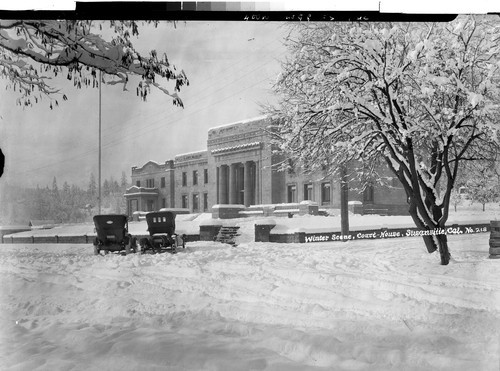 Winter Scene, Court-House, Susanville, Cal