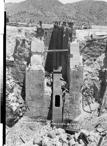 "Ruins of Union Mine Shaft" Virginia City, Nev