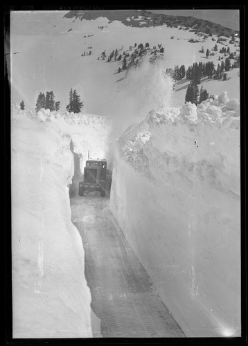 "Snow-Go in Action" Lassen Park Highway, Calif